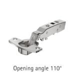 Hettich Sensys 8645i 0 Crank Thick Door Hinge for 15–24mm Doors with Mounting Plate - Image 2